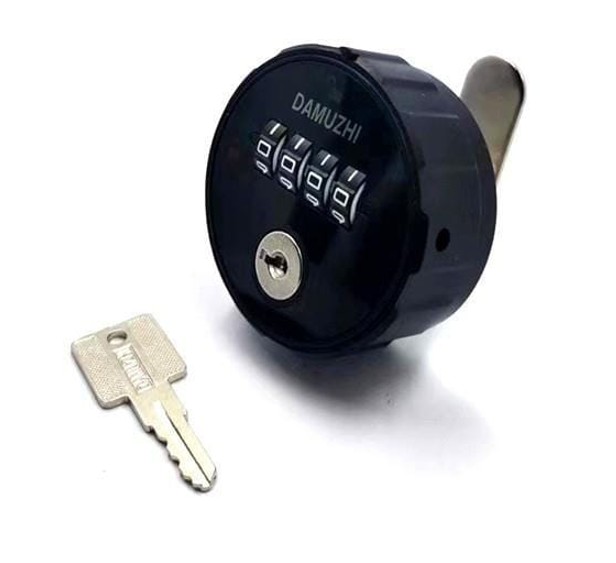 Black four-digit high-security combination letterbox lock